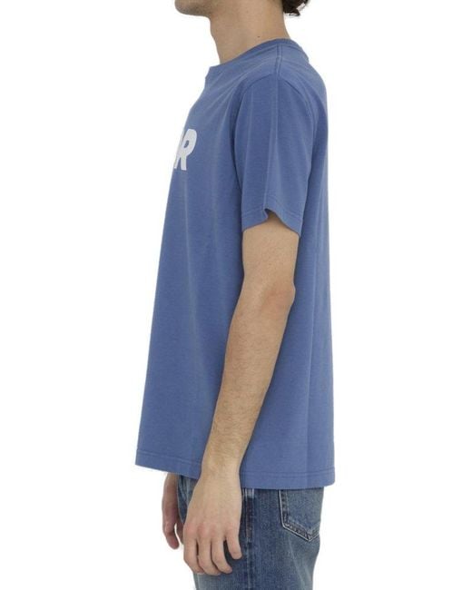 Dior Blue Logo Printed Crewneck T-shirt for men