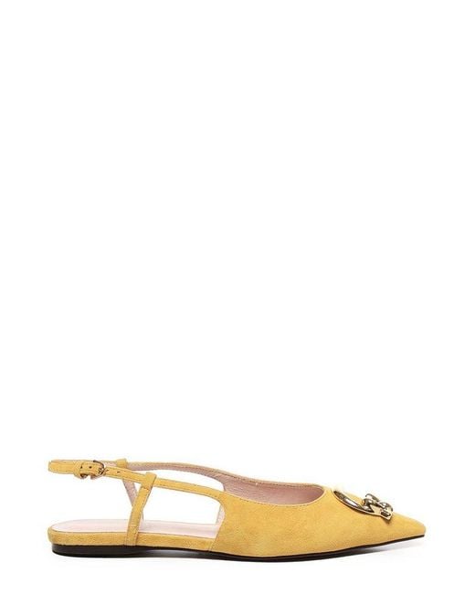 Coccinelle Yellow Slingback Flat Shoes
