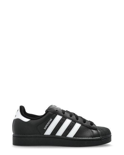 Adidas Originals Black Superstar Ii Leather Low-Top Sneakers