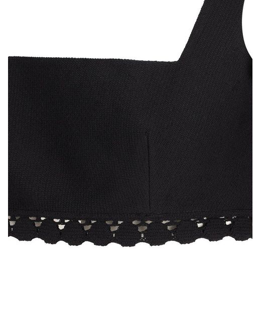 Valentino Black Sleeveless Cropped Top