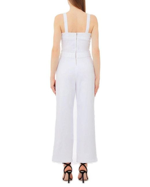Liu Jo White Braided Waist Jumpsuit