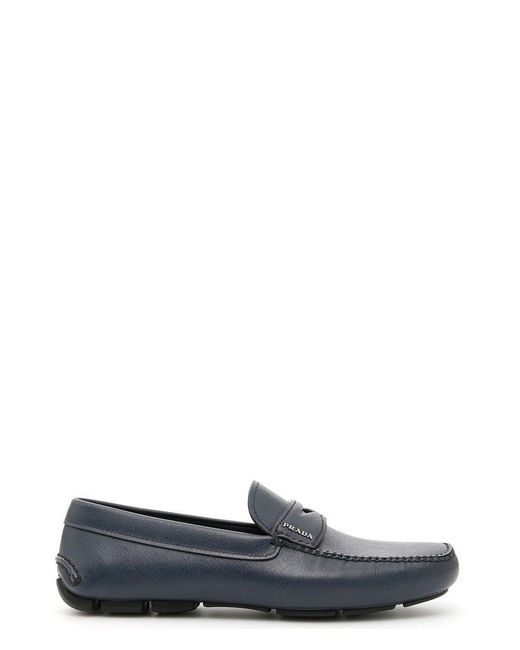 Prada Gray Classic Driving Loafers for men