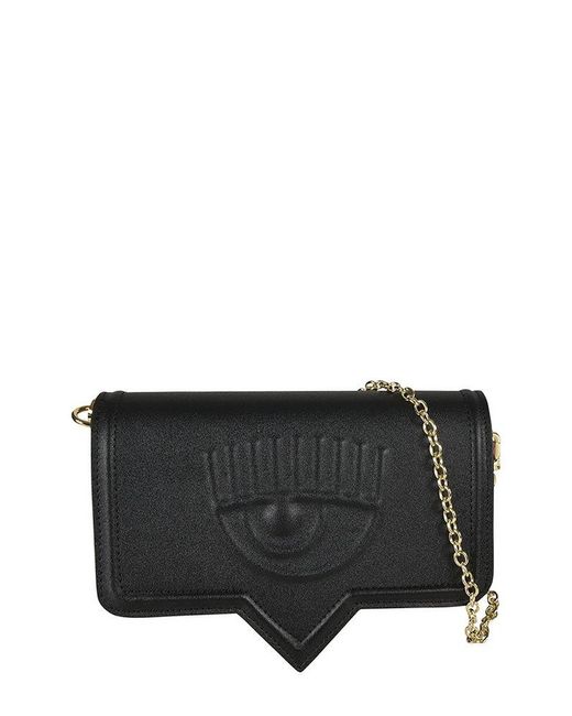 Chiara Ferragni Eyelikemotif Chainlink Clutch Bag in Black Lyst UK