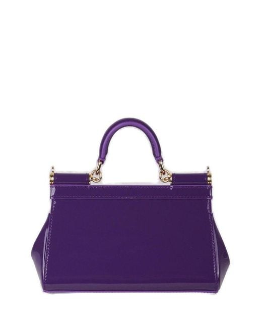 Dolce & Gabbana Purple Small Sicily Patent-leather Bag