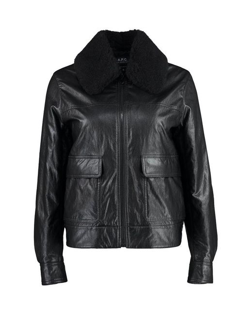 A.P.C. Black Tina Vegan Leather Jacket
