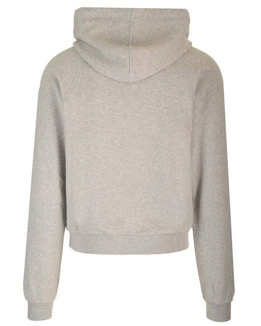 Palm Angels Gray Cotton Hoodie for men