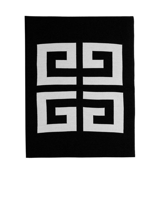 Givenchy Black 4g Logo Detailed Scarf for men
