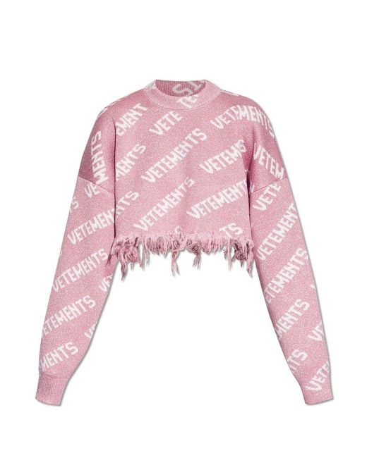 Vetements Pink Oversized Short Sweater