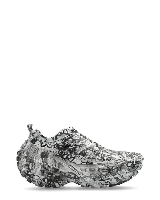 Balenciaga Gray Bouncer Graffiti Printed Sneakers for men