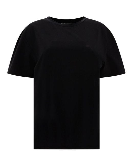 Acne Black T-Shirt With Face Logo