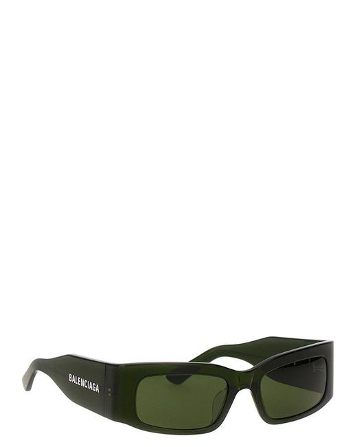 Balenciaga Green Paper Rectangle Sunglasses