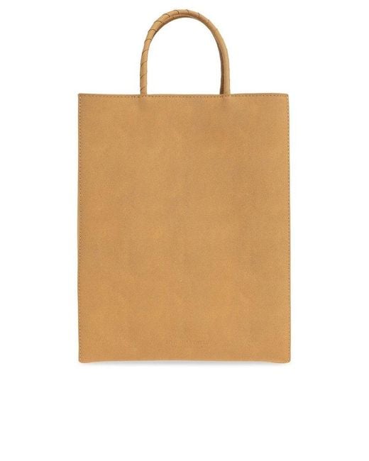 Bottega Veneta 'brown Small' Shopper Bag, in Natural | Lyst