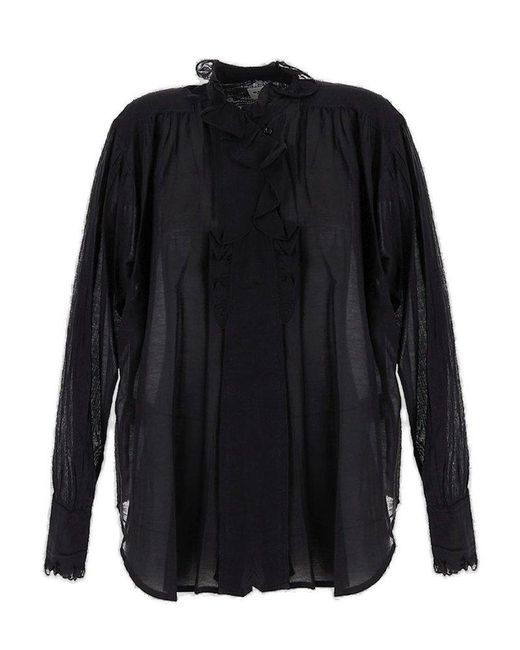 Isabel Marant Black Ruffled Blouse