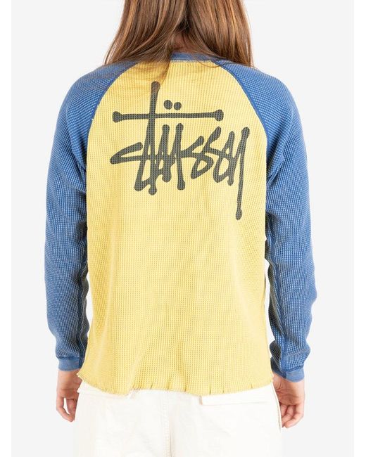 Stussy Basic Thermal 2 Tone Jumper in Yellow for Men | Lyst