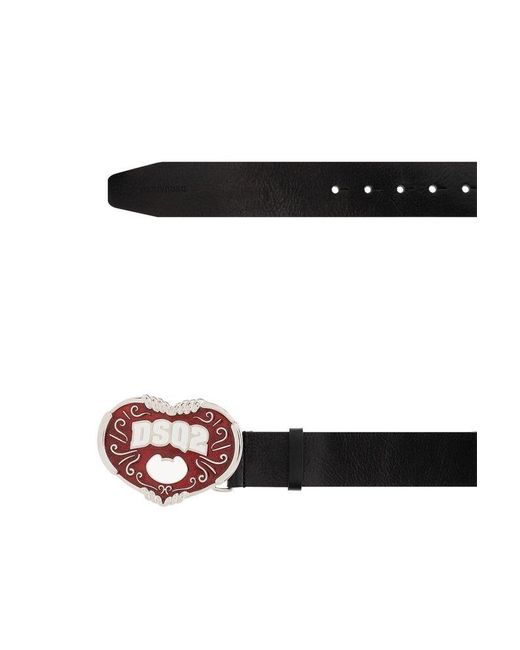 DSquared² Black Leather Belt for men