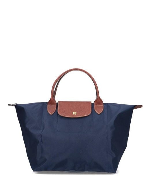 Longchamp Blue Le Pliage Medium Shopping Bag