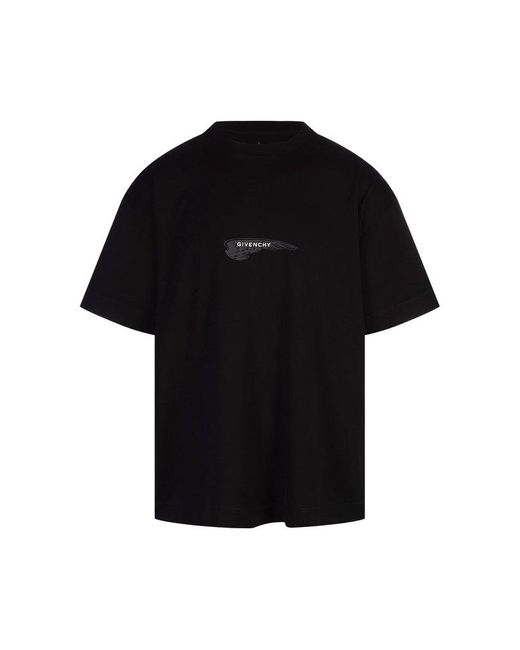 Givenchy Black Wings-Print Crewneck T-Shirt for men