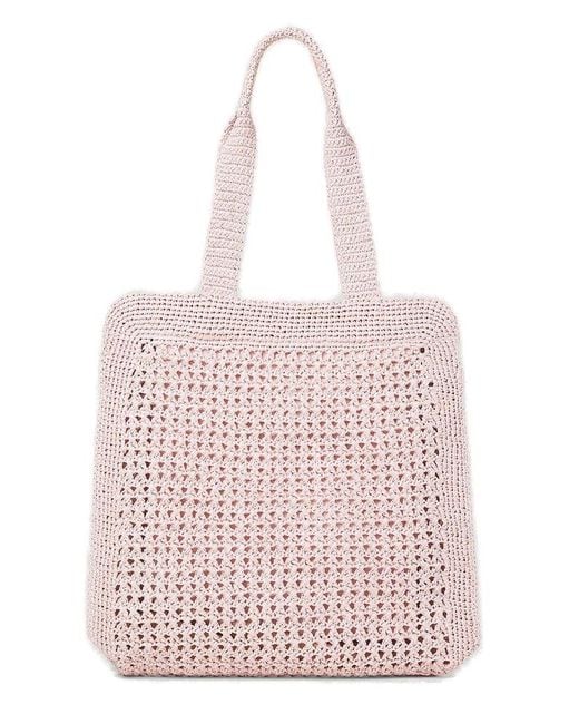 Miu Miu Pink Crochet Shopping Bag