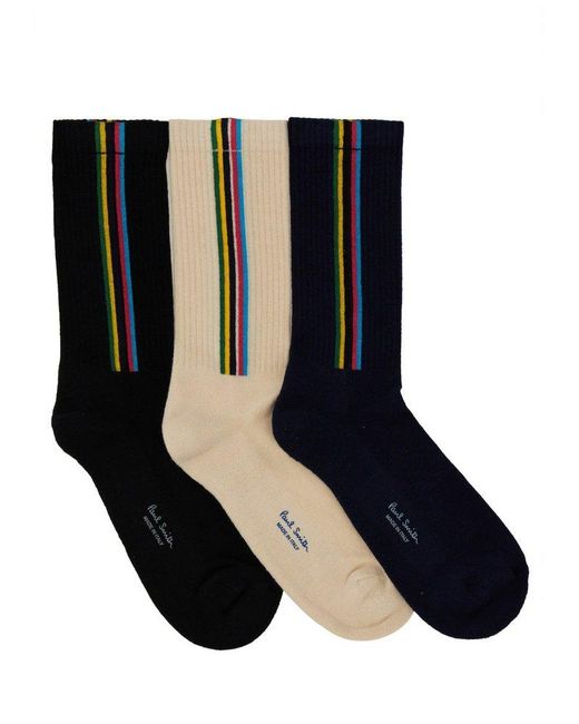 PS by Paul Smith Black Pack Of Three Socks for men