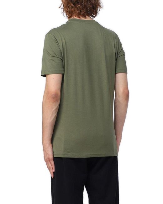 Moschino Green Teddy Bear Printed Crewneck T-shirt for men