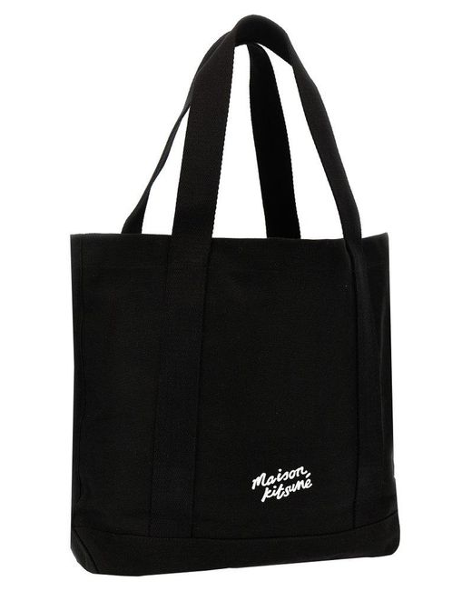 Maison Kitsuné Black Fox Head Tote Bag