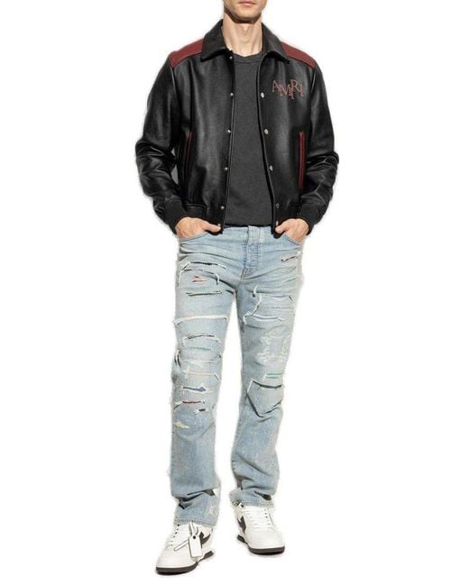 Amiri Blue Jeans With Distressed Effect for men