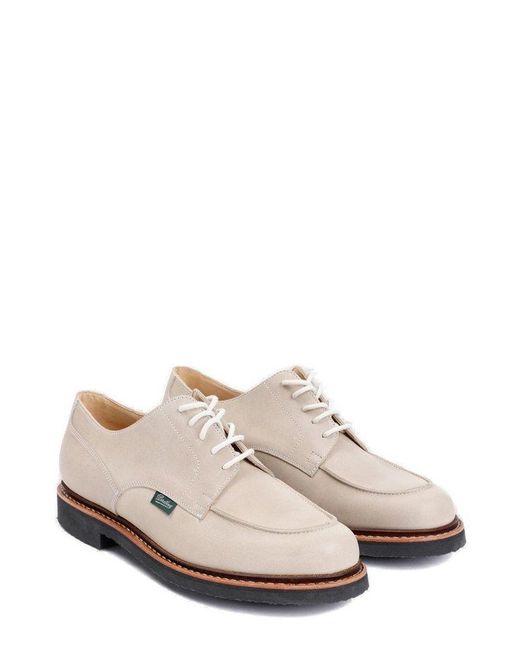 Paraboot White Amboise Round Toe Lace-up Shoes for men