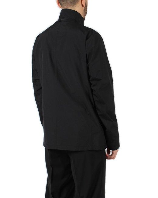 Herno Black High-neck Single-breasted Jacket for men