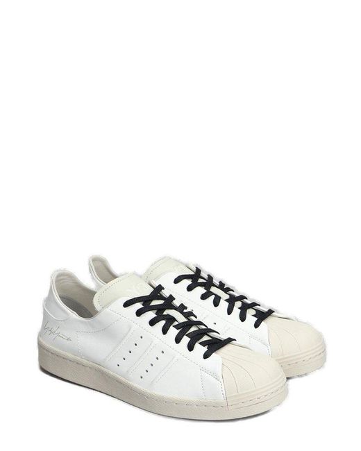 Y-3 White Superstar Lace-up Sneakers for men