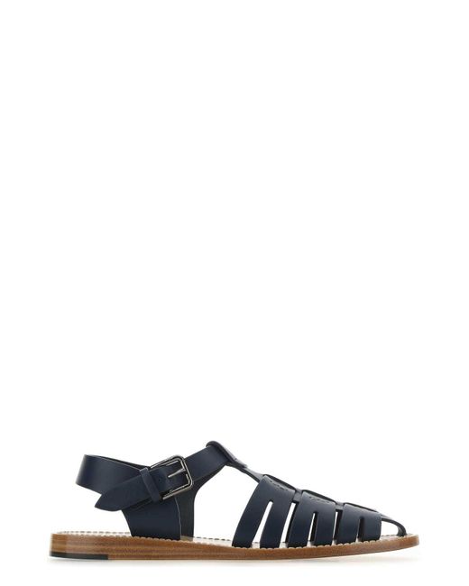 Dolce & Gabbana Leather Pantheon Gladiator Sandals in Navy (Blue) for Men -  Lyst