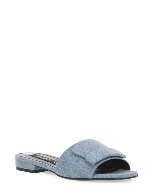 Sergio Rossi Blue Sr1 Slip-on Denim Sandals