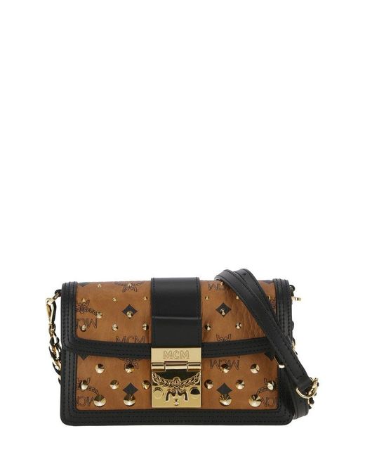 MCM Allover Logo Printed Shoulder Bag Lyst