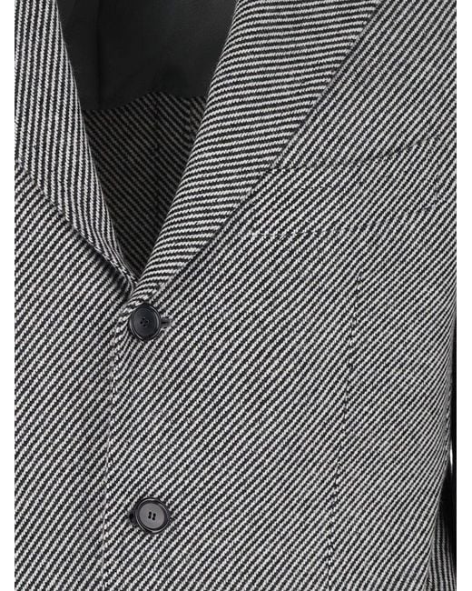 Cesare Attolini Gray Striped Blazer Jacket for men