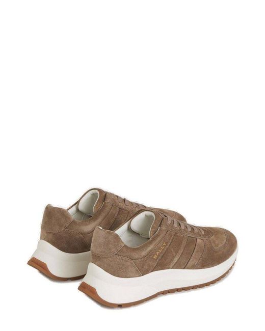 Bally Brown Logo Printed Low-top Sneakers for men