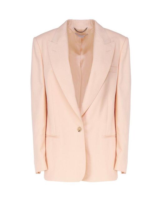 Stella McCartney Pink Peak-lapels Single-breasted Tailored Blazer