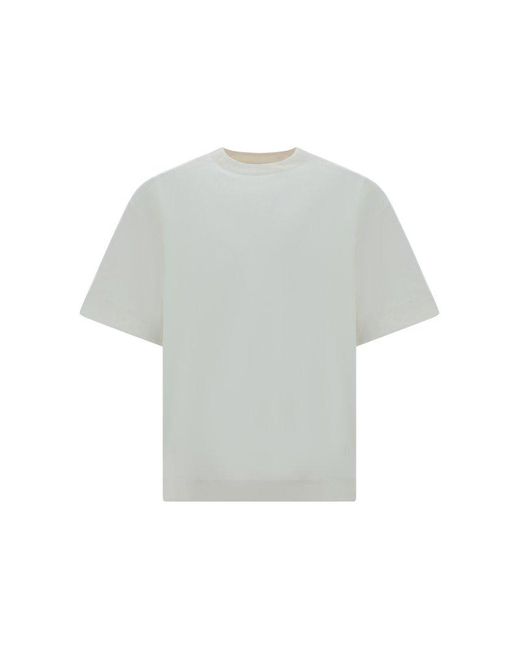 Jil Sander Gray Side-zip Crewneck T-shirt for men