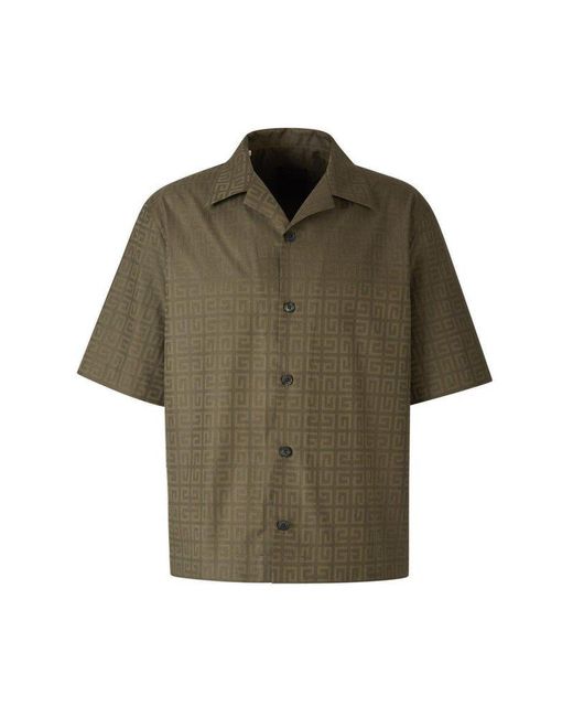 Givenchy Green 4g Pattern Short-sleeved Shirt for men