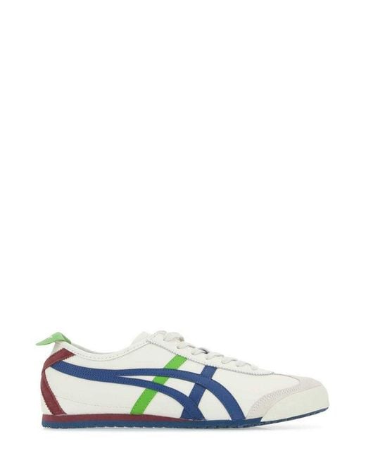 Onitsuka Tiger Green Logo Patch Lace-up Sneakers for men