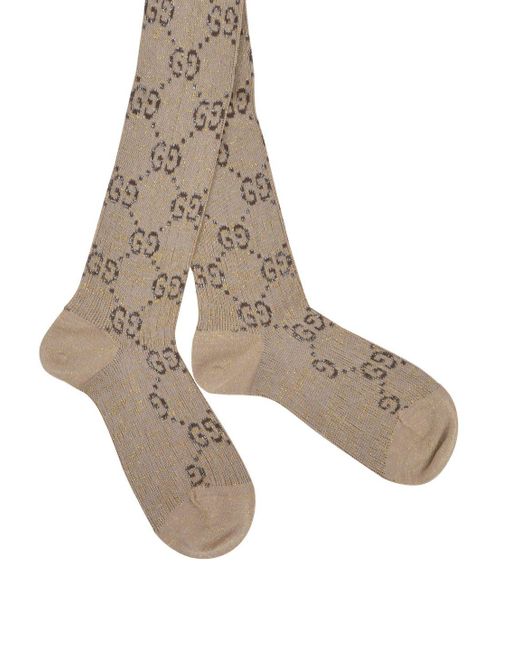Gucci Natural Gg Supreme Glitter Socks for men