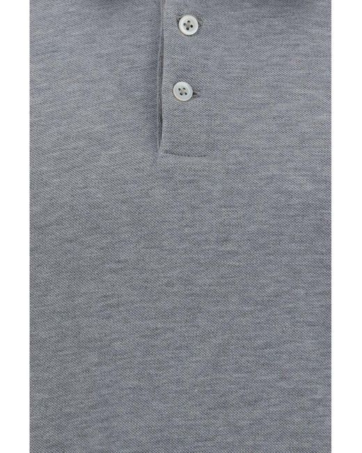 Brunello Cucinelli Gray Polo Shirts for men