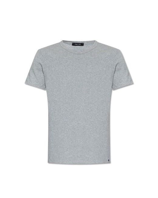 Tom Ford Gray Crewneck Short-sleeved T-shirt for men
