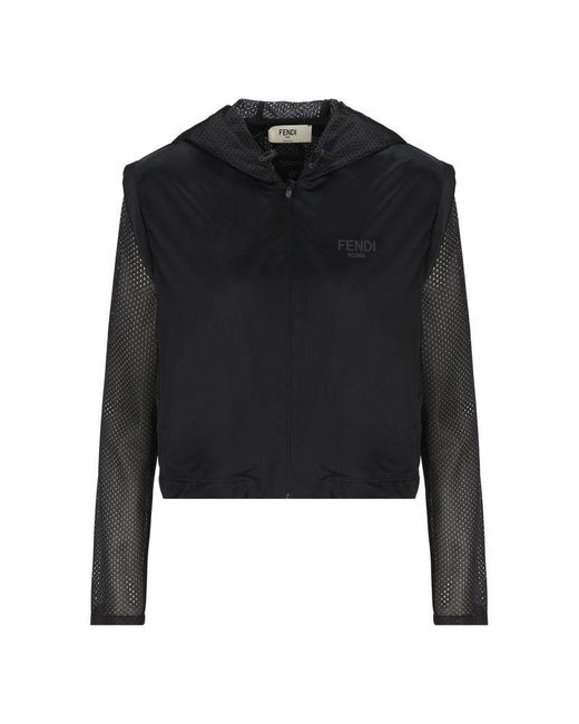 Fendi Black Cropped Long-sleeved Sweatshirt