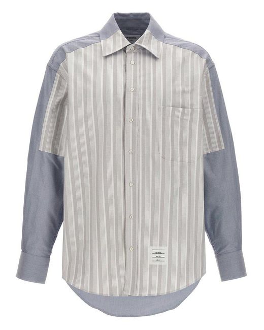 Thom Browne Gray Patchwork Shirt Shirt, Blouse for men