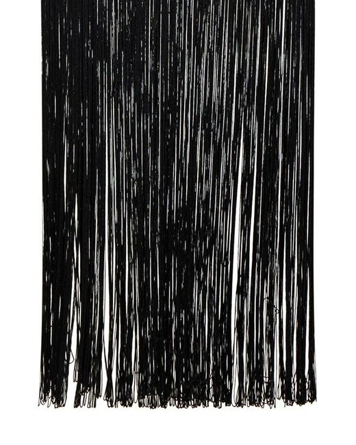 THE NINA STUDIO Black Fringe Midi Skirt