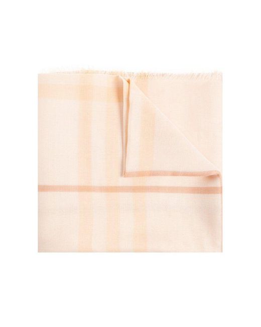 Burberry Pink Scarf With Logo,