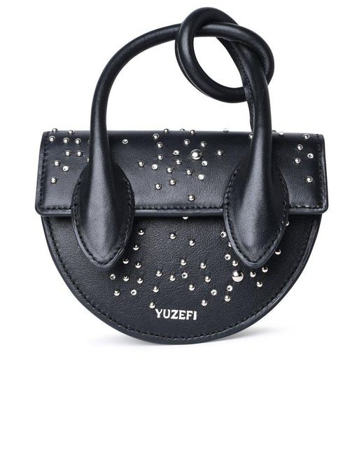 Yuzefi Black Embellished Shoulder Bag