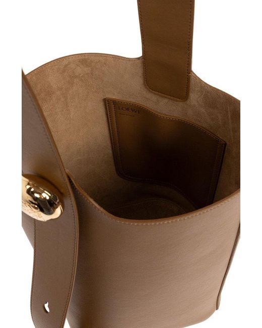Loewe Brown Medium Pebble Bucket Bag