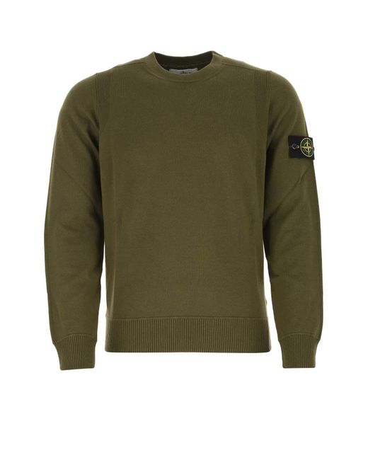 Stone Island Army Green Cotton Sweater Nd Uomo for Men - Lyst