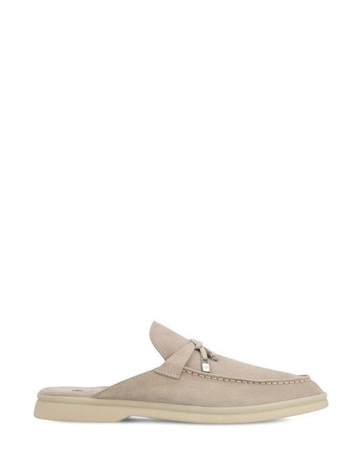 Loro Piana Natural Babouche Charms Slip-on Flat Shoes