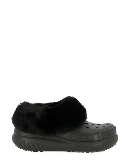 CROCSTM Black Furever Crush Shearling Clogs